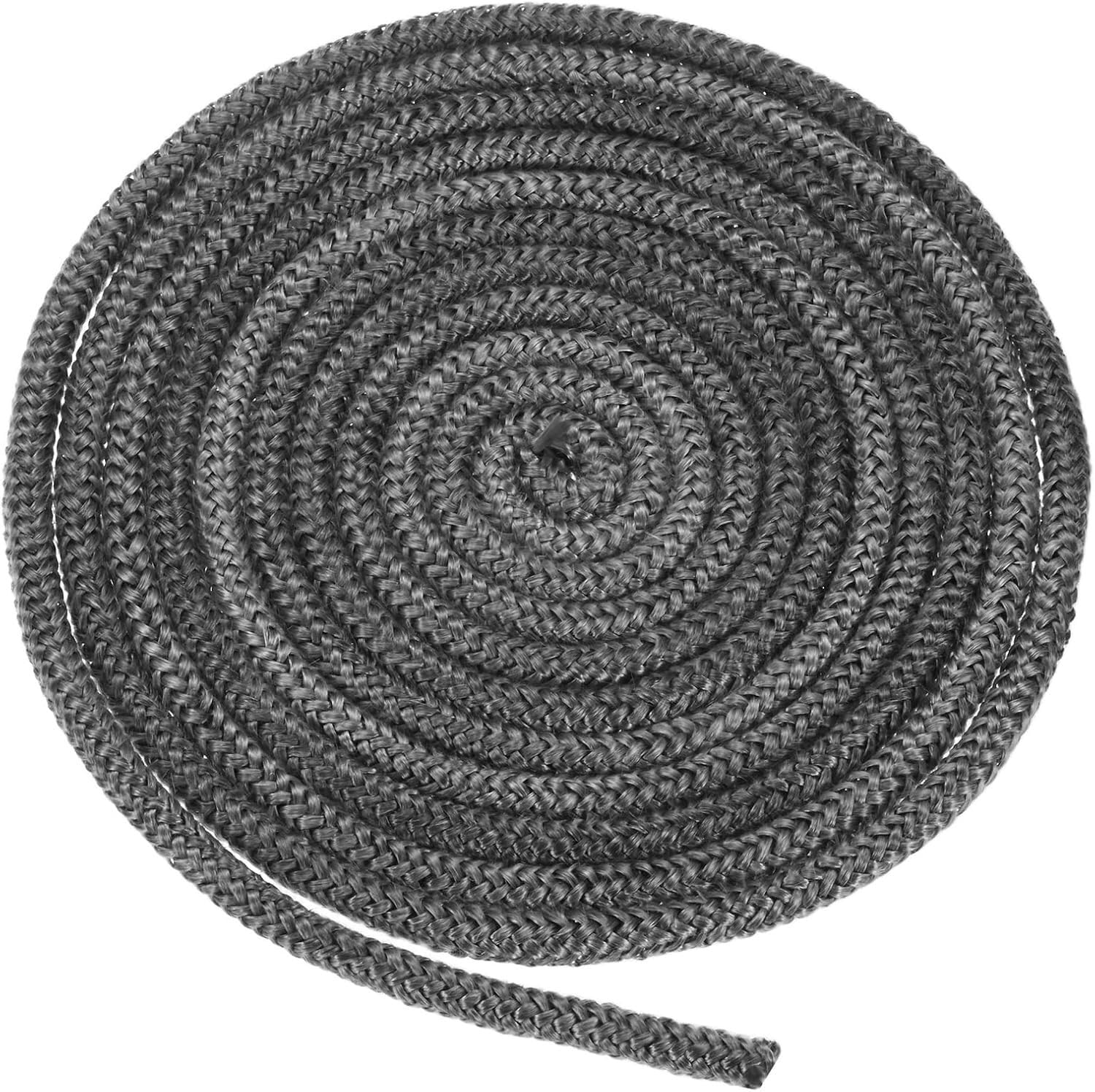 Cuerda plana de fibra de vidrio para estufas y chimeneas de 1/2 x 86.6 pulgadas, sellado duradero resistente al calor múltiple (negro)