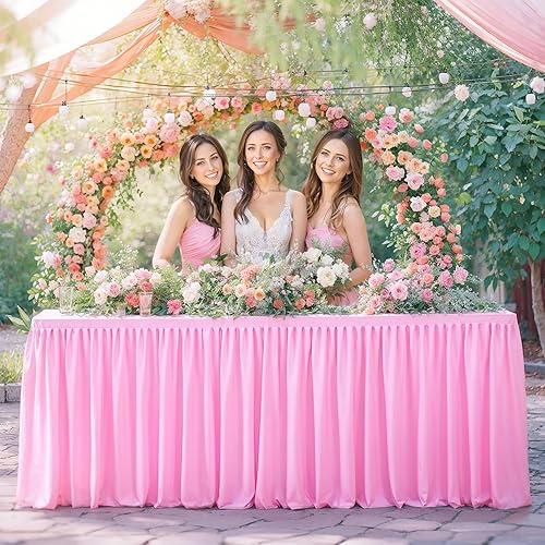 Miniatura 74 de Wish Care Paquete de 2 manteles rectangulares negros para mesas de 6 pies, manteles ajustables de poliéster elásticos 6T para fiestas, bodas, ferias