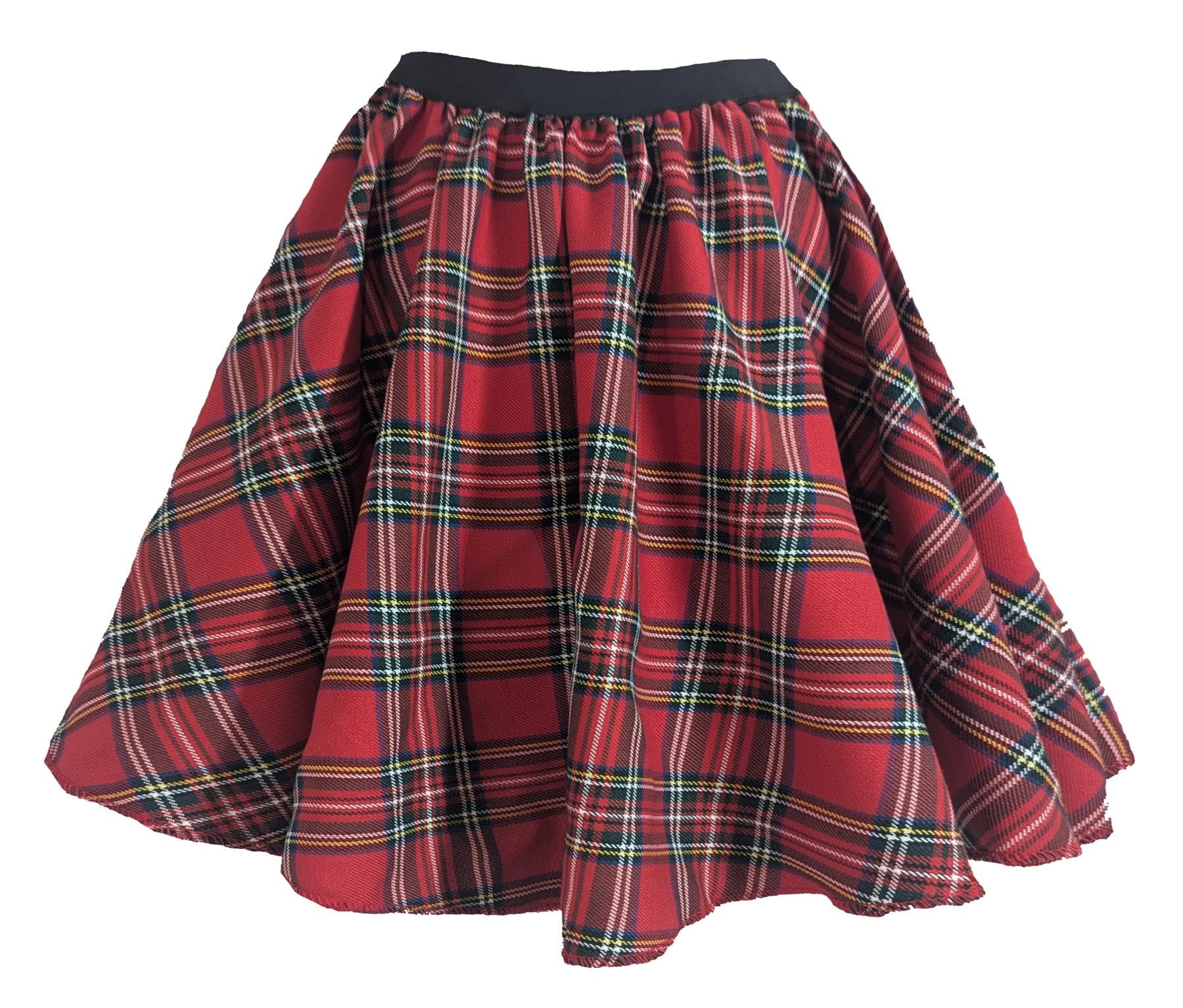 The Dragons Den Royal Stewart Adults 15" Length Full Circle Traditional Tartan Skater Skirt Scotland Burns Night Hogmanay Fancy Dress [ L-Xl]