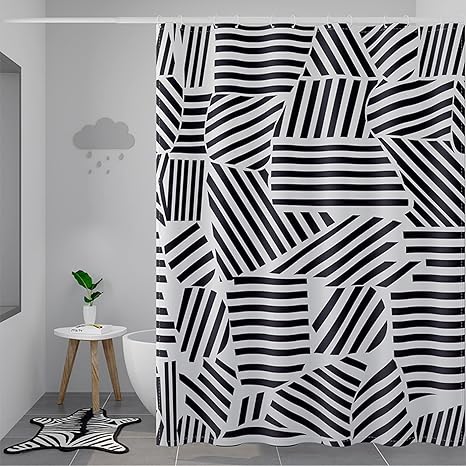 Amazon シャワー カーテン 北欧 バスルーム 浴室 カーテン おしゃれ 150 180cm ユニットバス用 幾何柄 防水 防カビ加工 洗面所 間仕切り 目隠し用 取付簡単 重りが入る 厚手 シャワーカーテン 脱衣場 カラー 温泉 軽くて使いやすい 雰囲気 シャワーカーテン ホーム