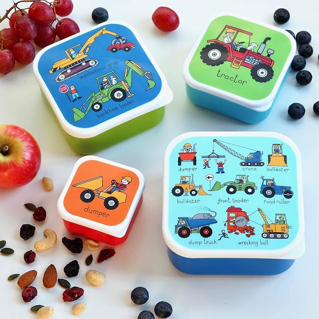Tyrrell Katz Set of 4 Trucks Snack Boxes for Kids