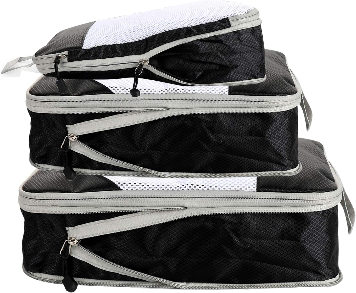 Smooth Double Zipper Compression Packing Cubes,Space Saver