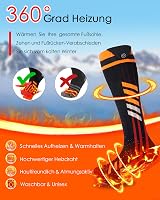 Behozel Fűthető Zokni 5V 5000mAh Újratölthető 65°C Férfi Női Meleg Lábmelegítő, EU 37-48 3