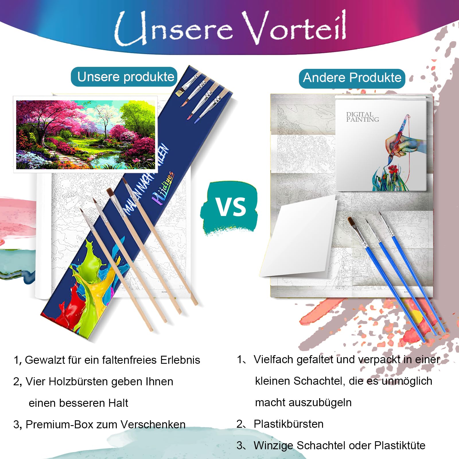 Hjjdiyes Peinture par numéros Paysage de fleurs pour adultes 80 x 40 cm - Kit de bricolage pour adultes - Peinture par numéros - Grande taille XXL - Fleurs d'eau peinte à la main - Kit huileux - Toile