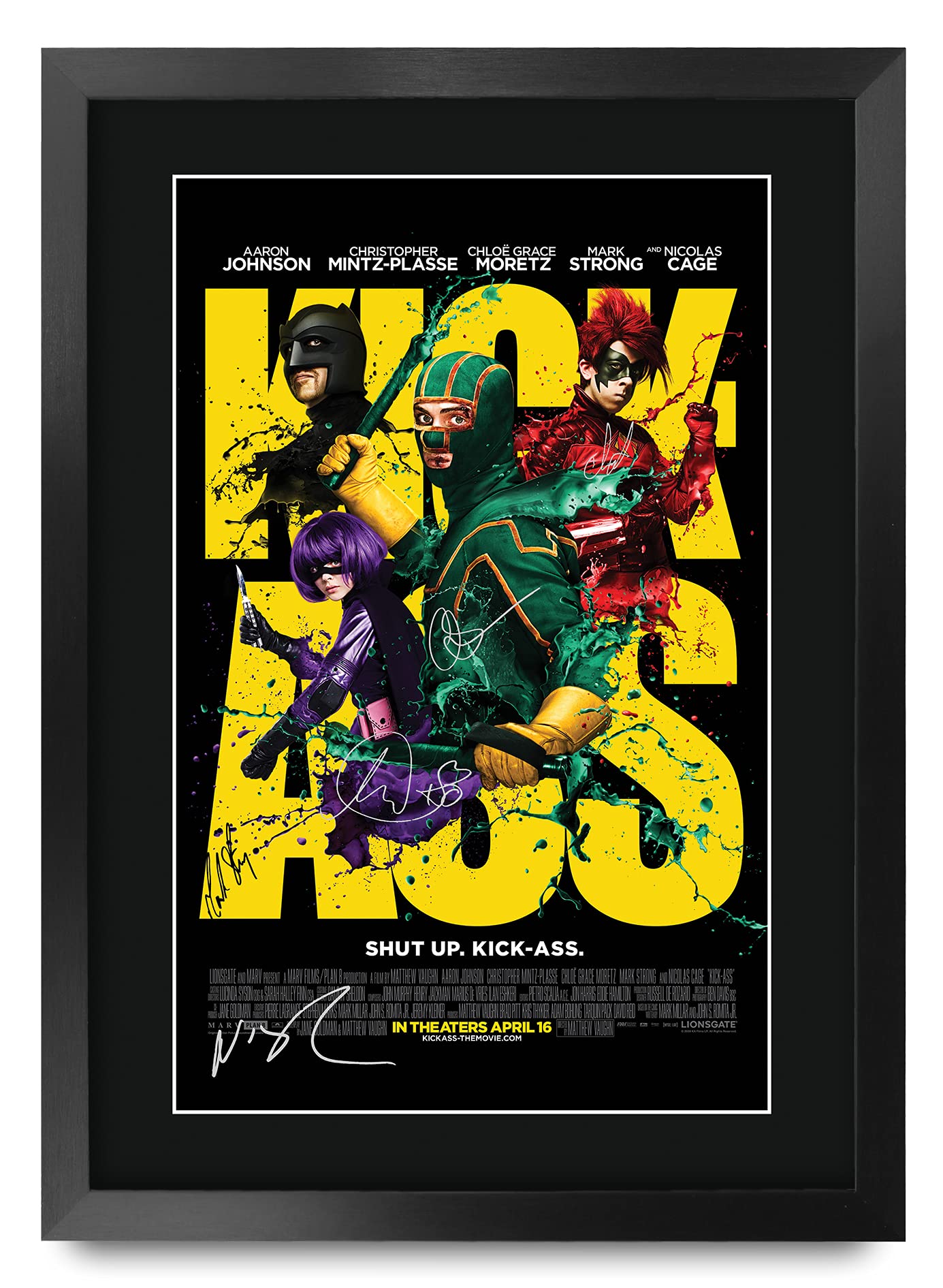 HWC Trading A3 FR Kick-Ass Aaron Taylor-Johnson and Cast Gifts Printed Poster Signed Autograph Picture for Movie Memorabilia Fans