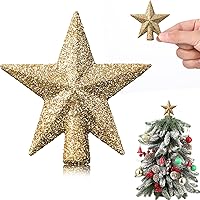 Vista 25 de Hanaive Estrella para la Copa del Árbol de Navidad Mini Estrella Pequeña para la Copa del Árbol para Árbol de Navidad Adornos de Estrella