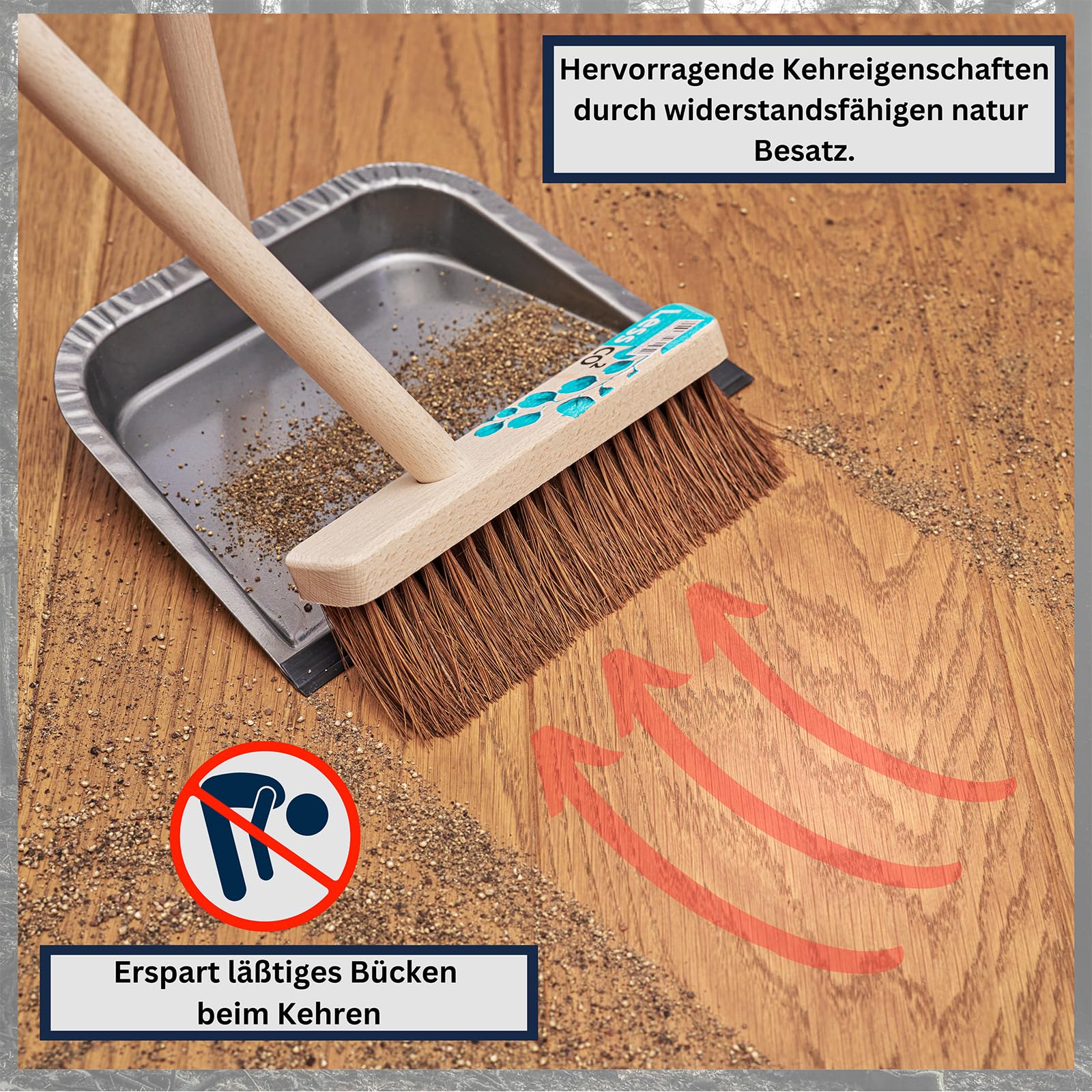 Stehkehrgarnitur Kehrgarnitur Faule Grete Less CO² Produktion Buchenholz