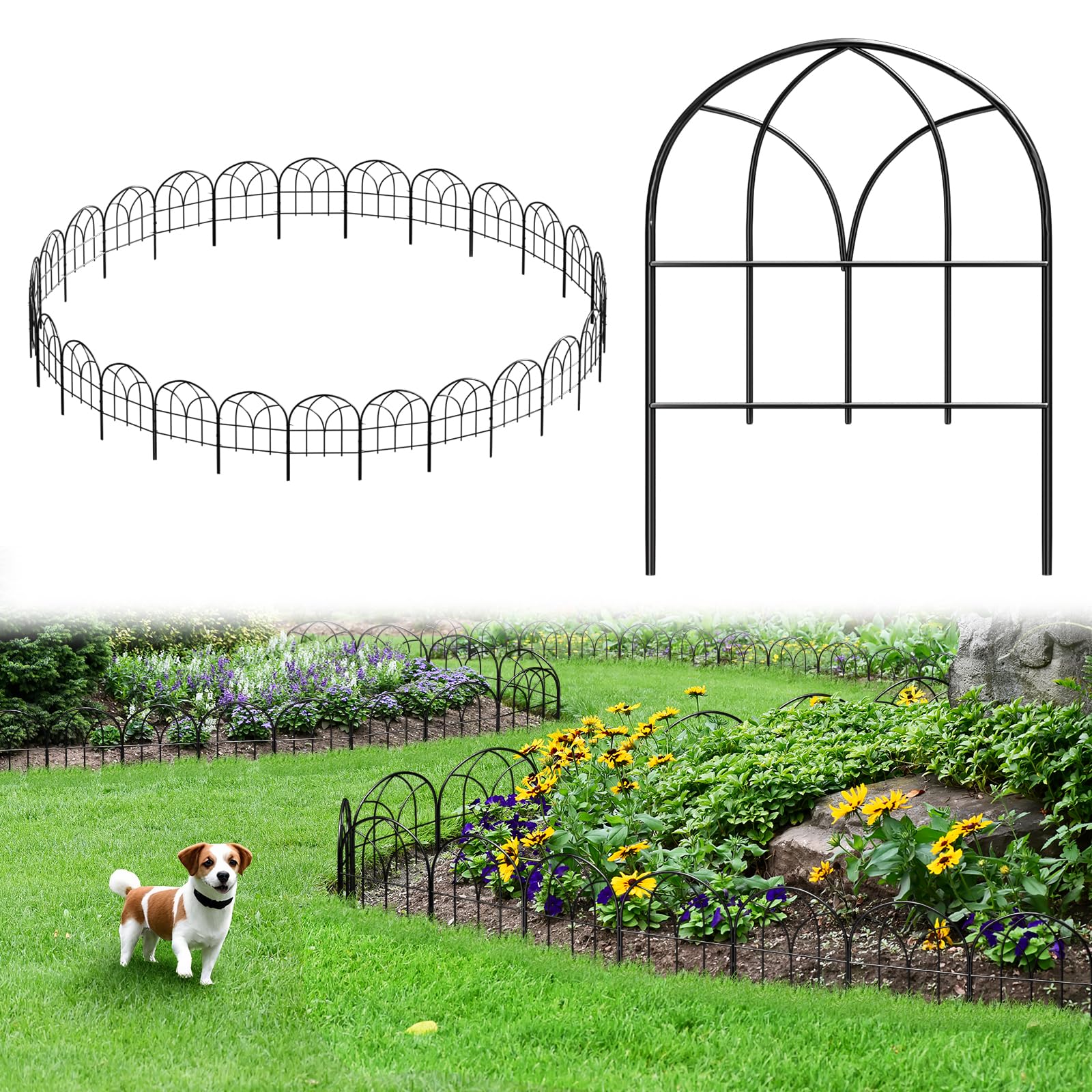 �️Decorative Garden Fence, 27.3 ft No Dig Flower Bed Border, 26 Pack