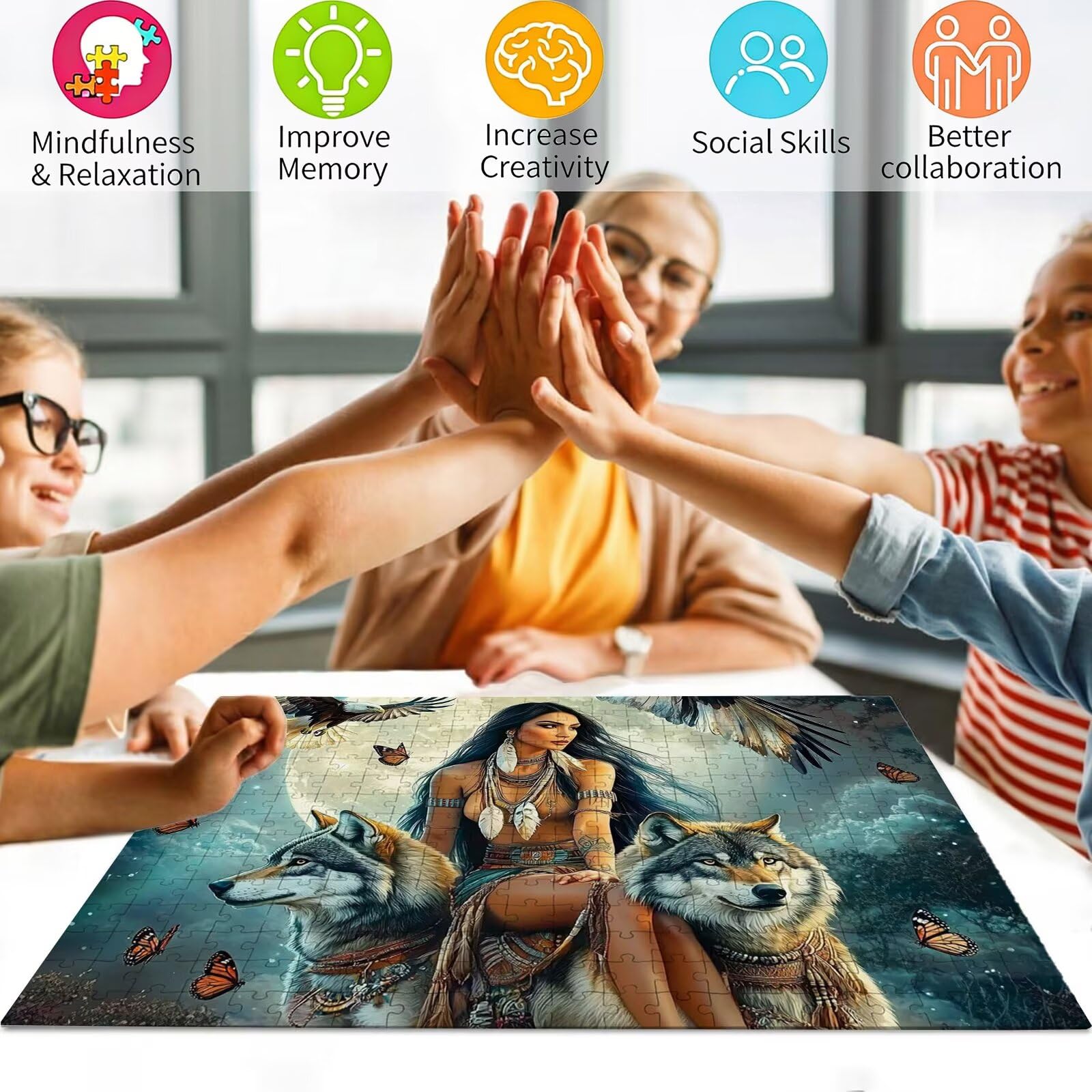 Piękno puzzle, 1500 elementów, trudne puzzle, drewniane puzzle dla całej rodziny, zestaw "zrób to sam", dla dorosłych, nadają się jako dekoracja ścienna i prezenty dla kobiet, temat: orzeł 8p-542