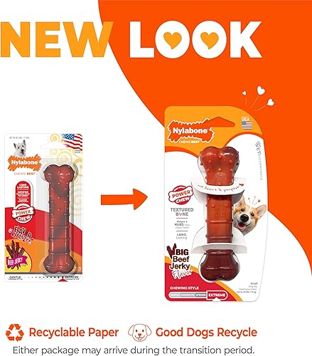 Vista 2 de Nylabone Flavor Frenzy Power Chew - Juguete masticable para perros sabor carne seca, tamaño pequeño/regular, 1 pieza