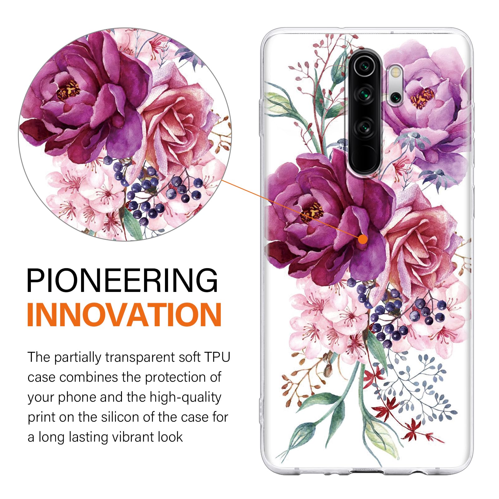 Yoedge Cover per Xiaomi Redmi Note 8 Pro, in silicone