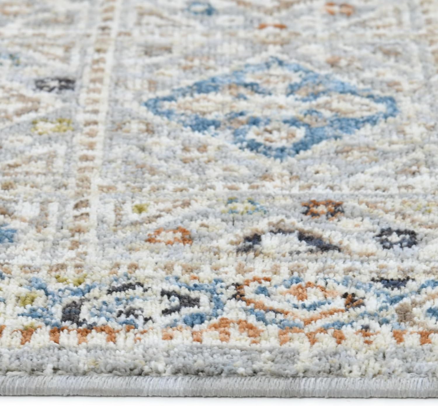 Well Woven Washable Area Rug 8x10 - Mere Modern Plush Rug for Living Room & Bedroom, Sandstone Multi, Subtle Motif Pattern, Recycled Yarns, Stain Resistant Pet Friendly Carpet - Coda Collection