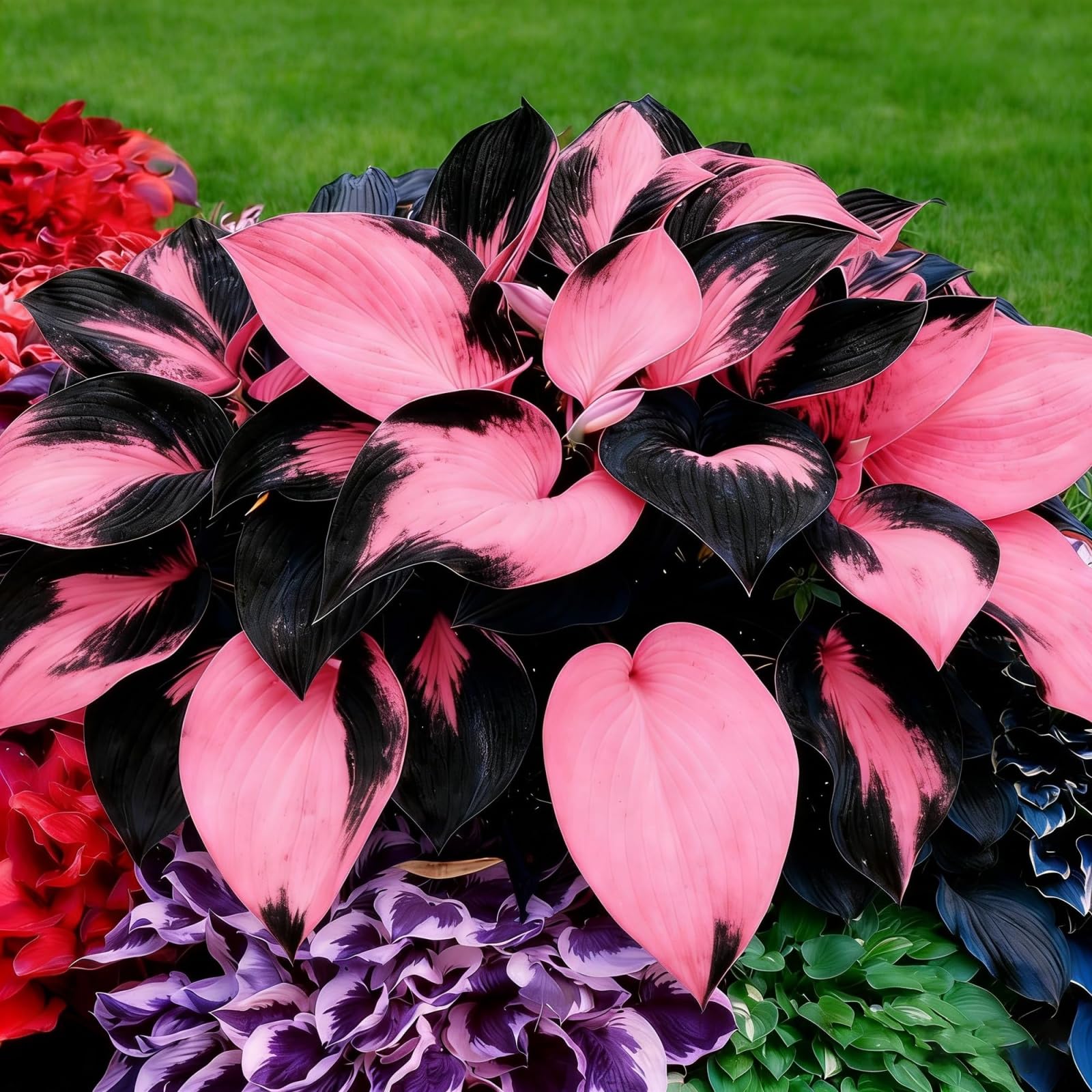Excellent Display Midnight Blue Heart Hosta Bulbs, Suitable for Shade -15 Bulbs-D