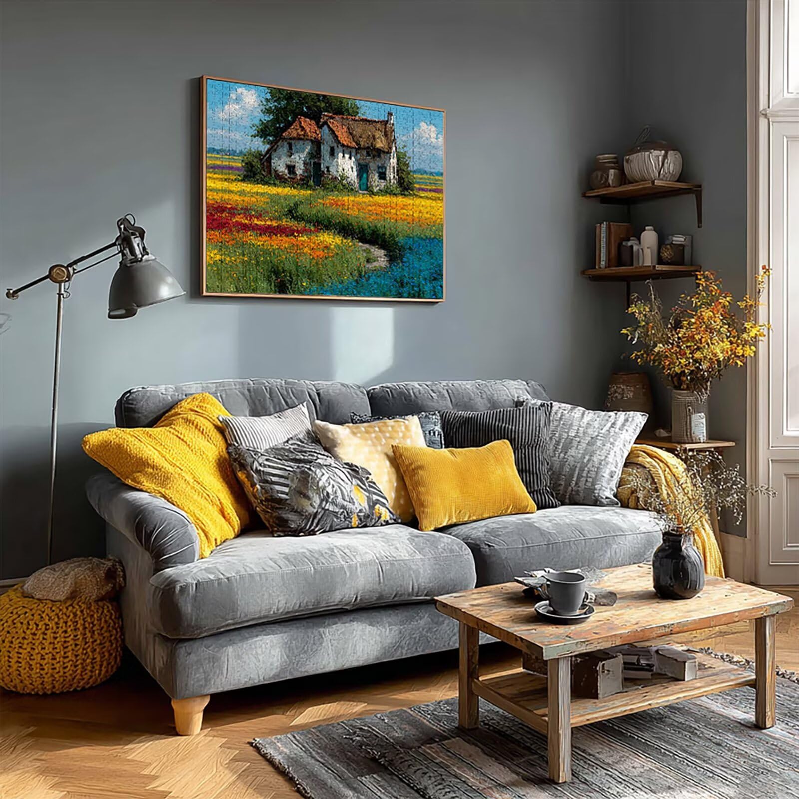 Puzzle Drewniany Domek, Krajobraz Puzzle 6000 elementów dorosłych z pudełkiem 179 x 105 cm, rodzinny wypoczynek, gra edukacyjna najwyższej jakości puzzle wyzwanie, dla nastolatka, letnie prezenty, 1