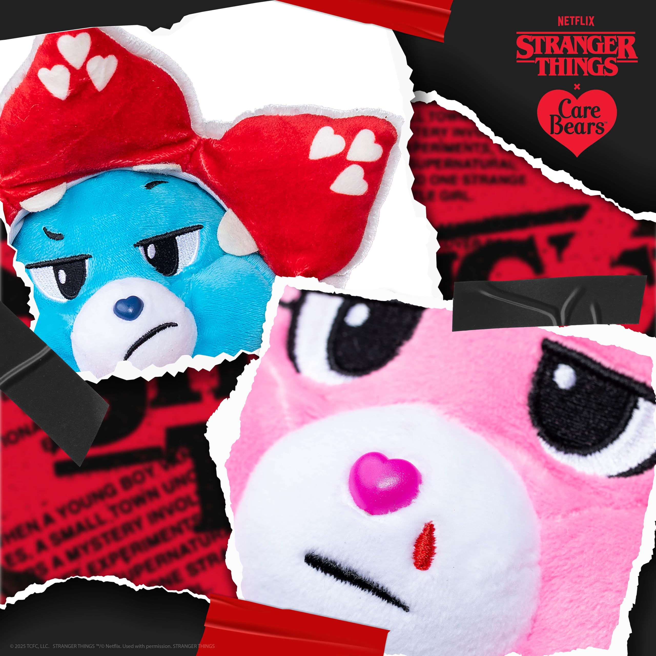 Basic Fun Care Bears x Stranger Things 2-Pack Boxset 30cm – Cheer Bear als Eleven & Grumpy Bear als Demogorgon – Limited Edition Geschenkset für Fans