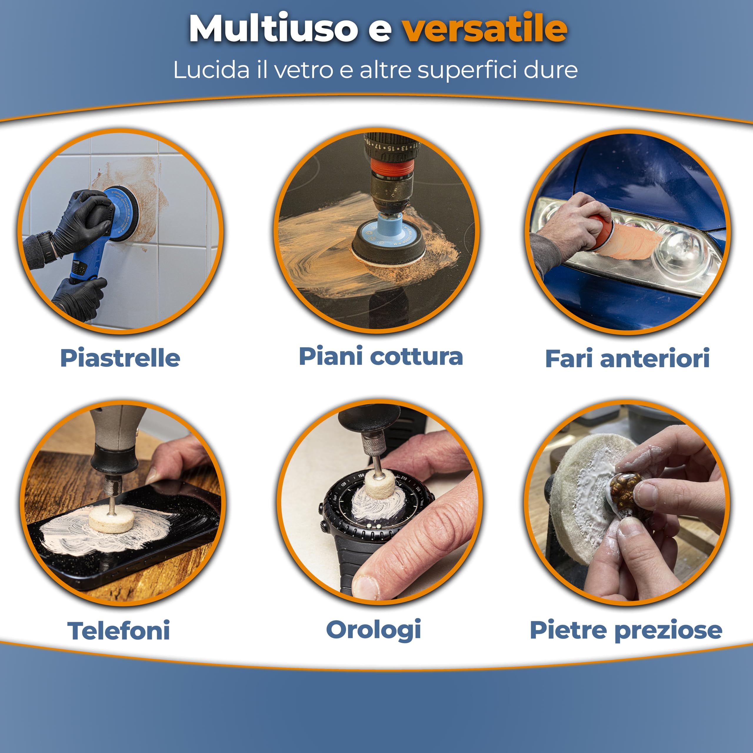 GLASS POLISH 1 kg Cerium Oxide, Composto di Lucidatura del Vetro di Ossido di Cerio Grado Alto 85% Puro, Formula Trattata in Sospensione, Particelle da 3,5 micron, Prestazioni di Restauro Migliorate