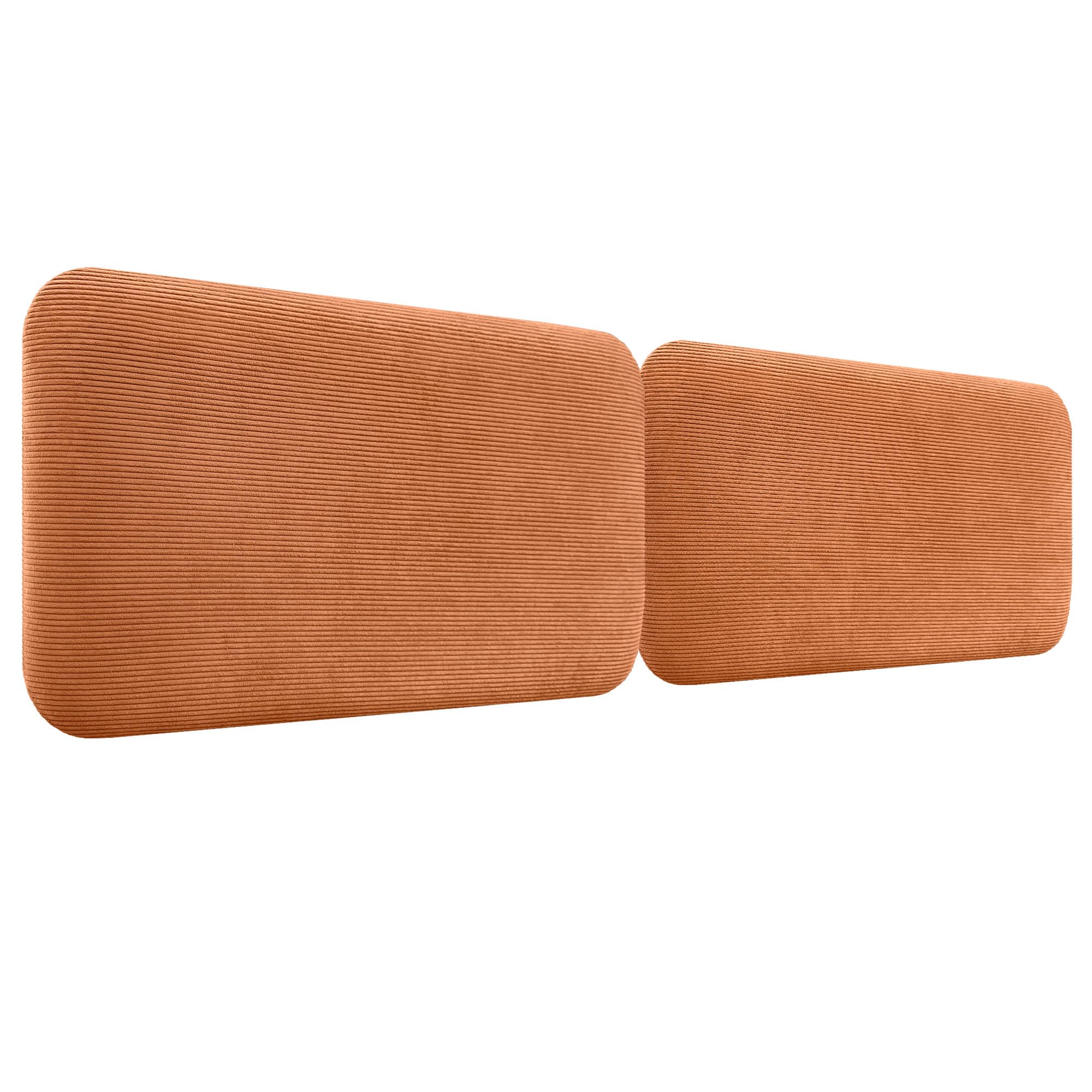 DHOME Gepolstertes Kopfteil Glatt Abgerundet Premium-Cord für Wand Akustische Kopfteile Schallabsorbierend Kopfstütze Bett Schlafzimmer (Orange, 180cm Dual)