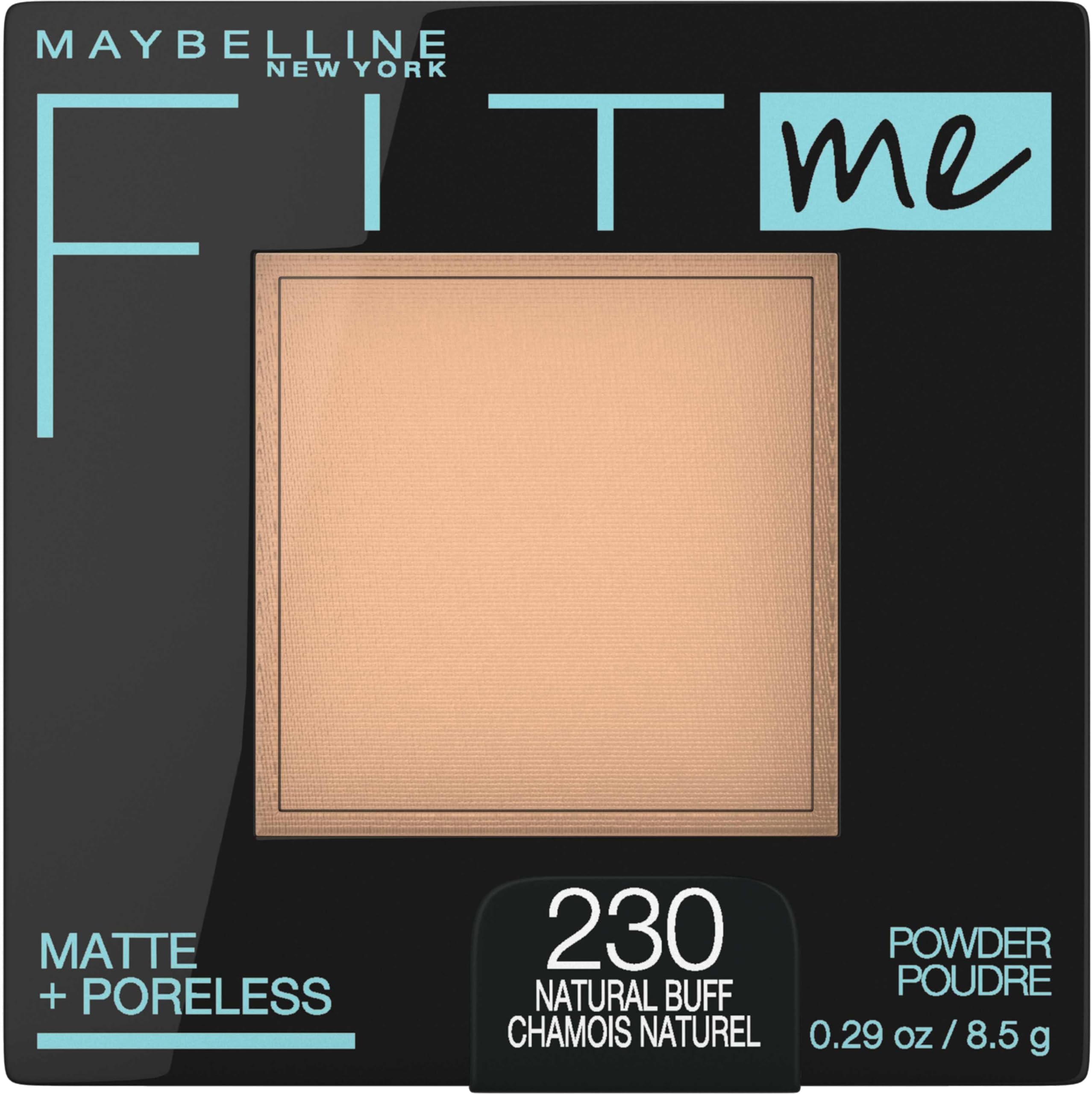Maybelline New York Fit Me Mat + Nonporous Powder Makeup, Natural Buff 0.29 Oz. 1 Count Natural Buff Maybelline Fit Me Mat + Nonporous Powder, Natural Buff 0.29 oz