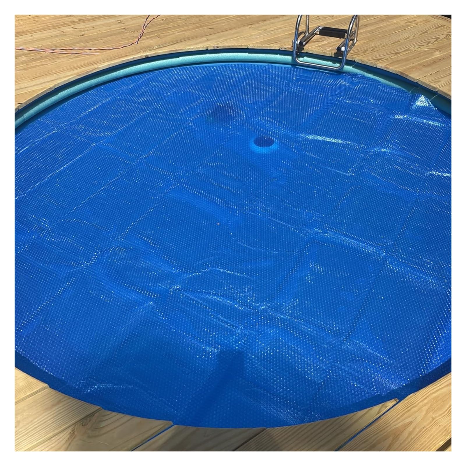 JYHHCYS Round Solar Pool Cover for Above Ground Pools, Blue Thermal Solar Blanket with Bubble Design, Retains Heat, Reduces Water Evaporation, Keeps Pool Clean(Dia 940cm)
