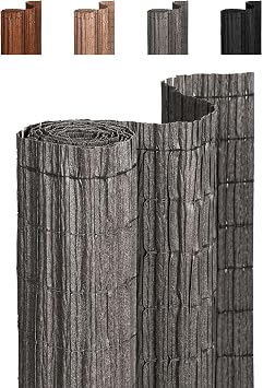 paramondo No Drilling Natural Privacy Fence Screen, Dark Grey, 210 FT