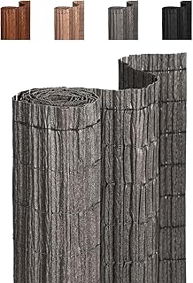 paramondo No Drilling Natural Privacy Fence Screen, Dark Grey, 3×10 FT
