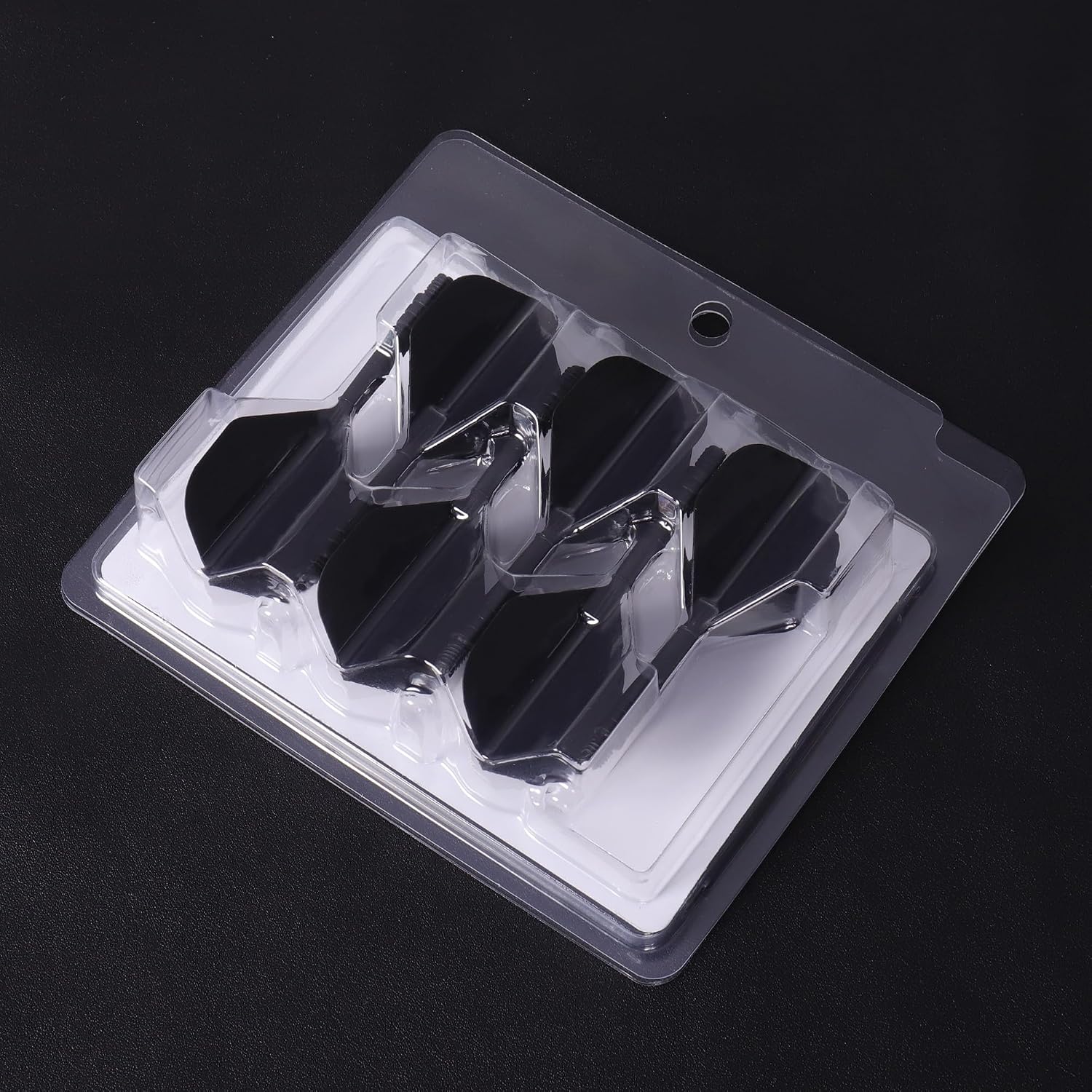 CyeeLife 6pcs Molded Dart Flights and Shafts,one Piece Integrated Accessory Black/White/Blue/Red 2BA CF02A,S/M/L