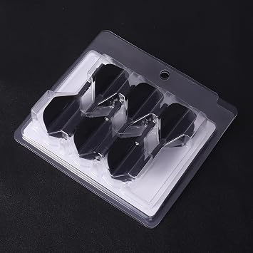 CyeeLife 6pcs Molded Dart Flights and Shafts,one Piece Integrated Accessory Black/White/Blue/Red 2BA CF02A,S/M/L