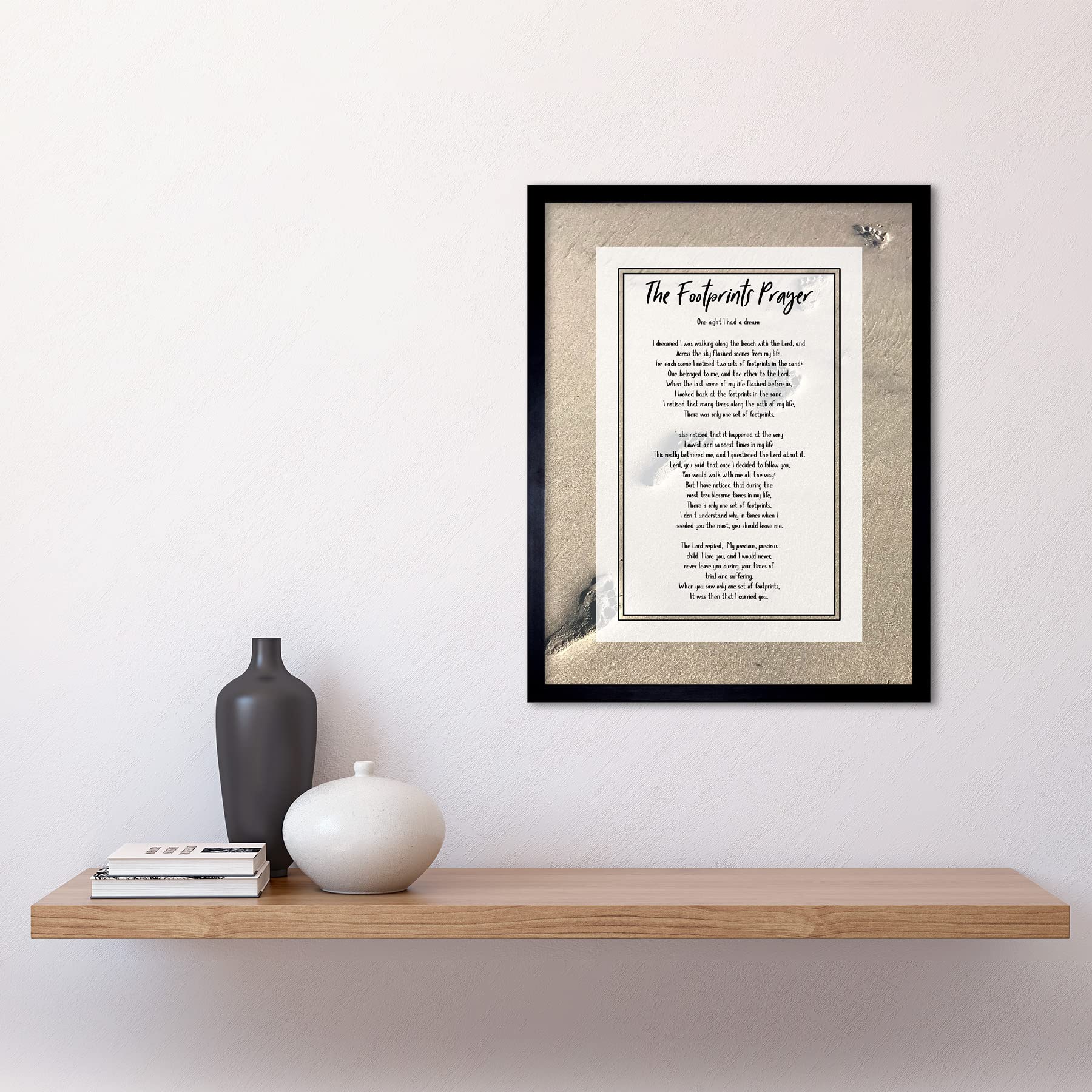 Artery8 God Jesus Footprints In The Sand Poem Inspirational Art Print Framed Poster Wall Decor 12x16 inch - Image 2