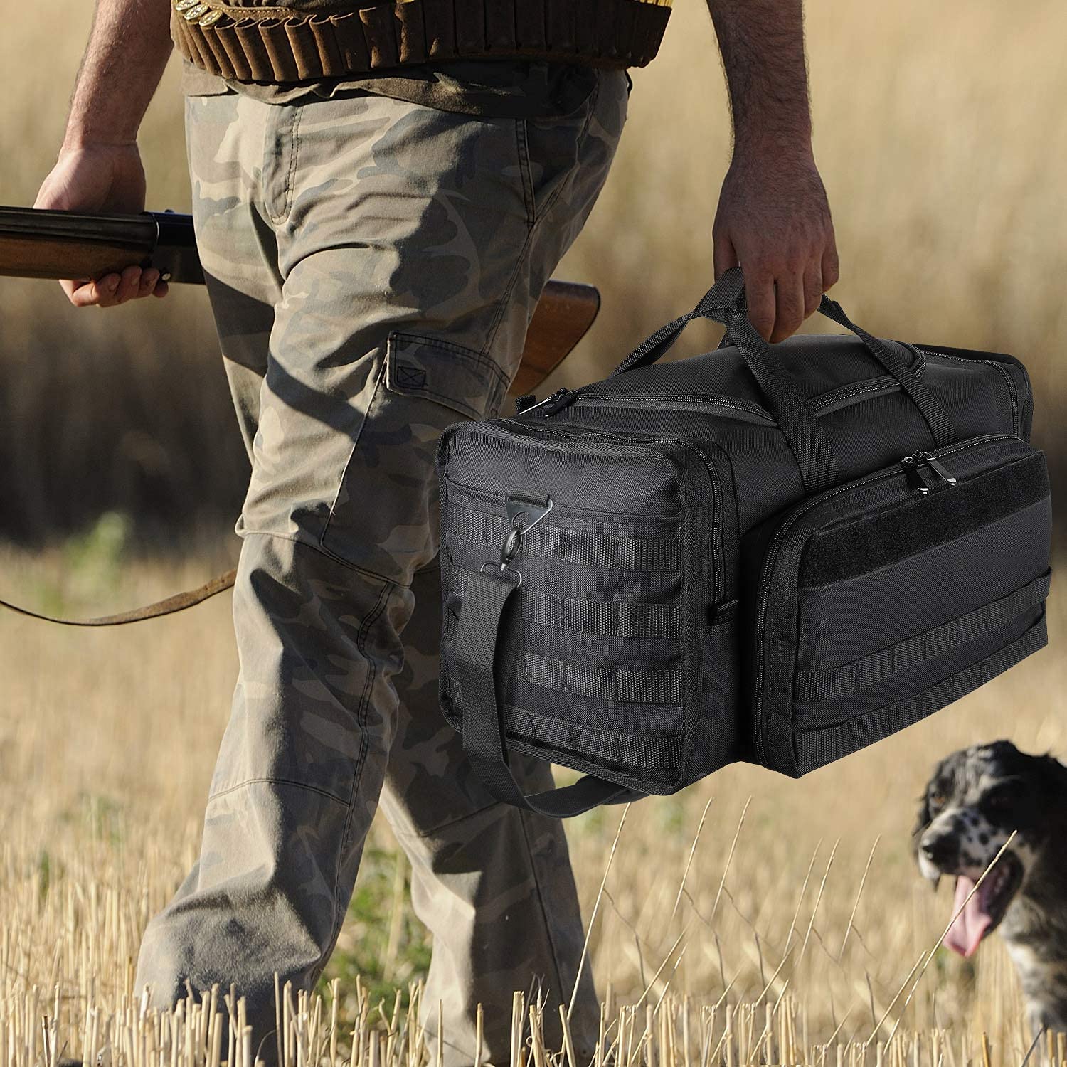 SoarOwl Tactical Gun Range Bag，Pistol Shooting Range Duffle Bag Gun