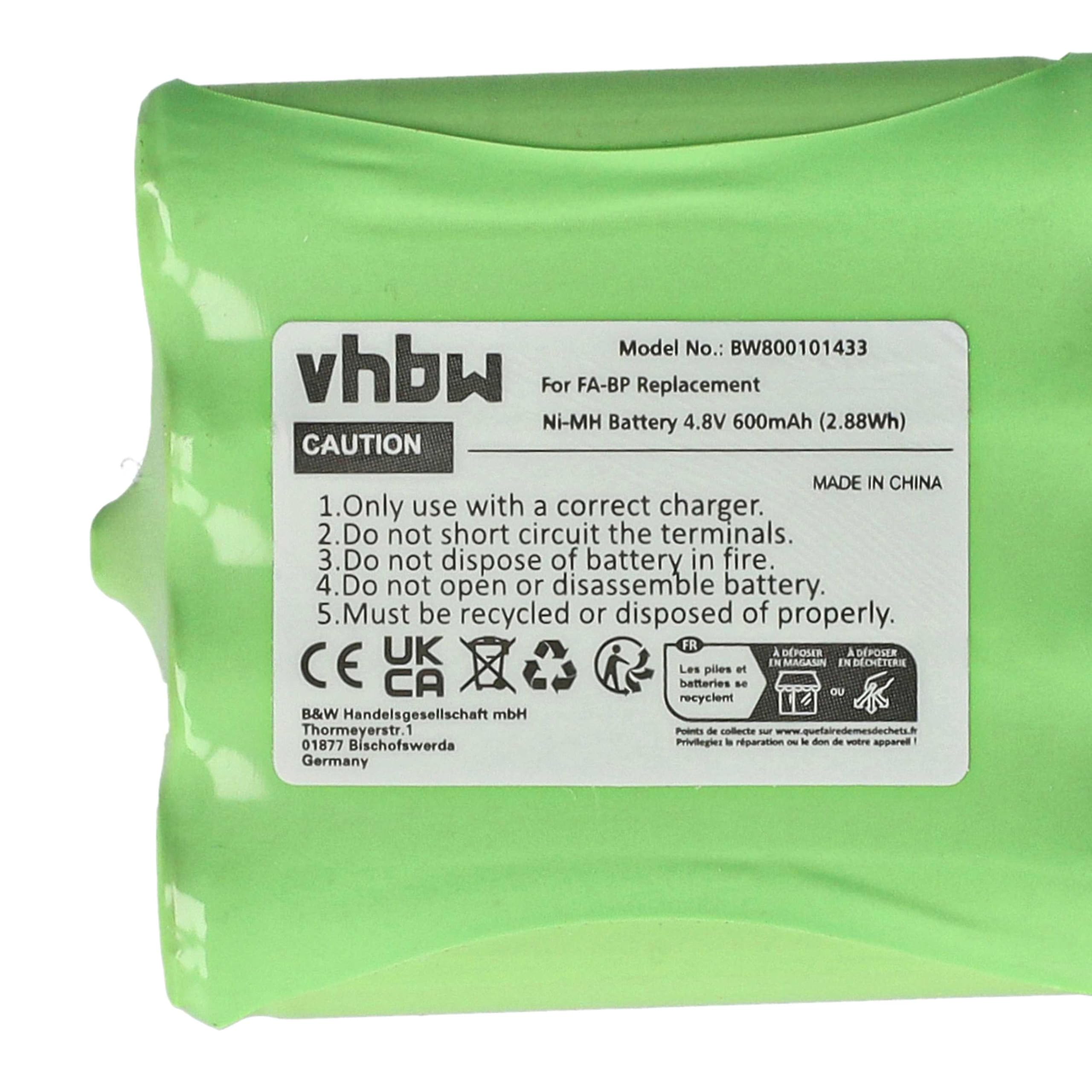 vhbw batteria compatibile con Audioline PMR Easy 012 radio (600mAh, 4,8V, NiMH)