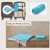 Blue Beach Turkish Towel - 100x180cm Large Turkish Hammam Peshtemal Towel - Super Absorbent, Quick Dry, Sand Free, Lightweight, Compact Towels for Swimming, Bath, Yoga Gym, Sauna and Travel (Mustard)