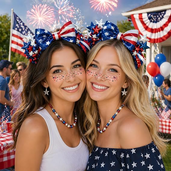 250th Anniversary USA Shirt - 8 Pack Red White Blue American Flag Patriotic Face Tattoos -4th of July Outfits for Women | 250th Anniversary 1776-2026 USA Merchandise for Fourth of July Accessories