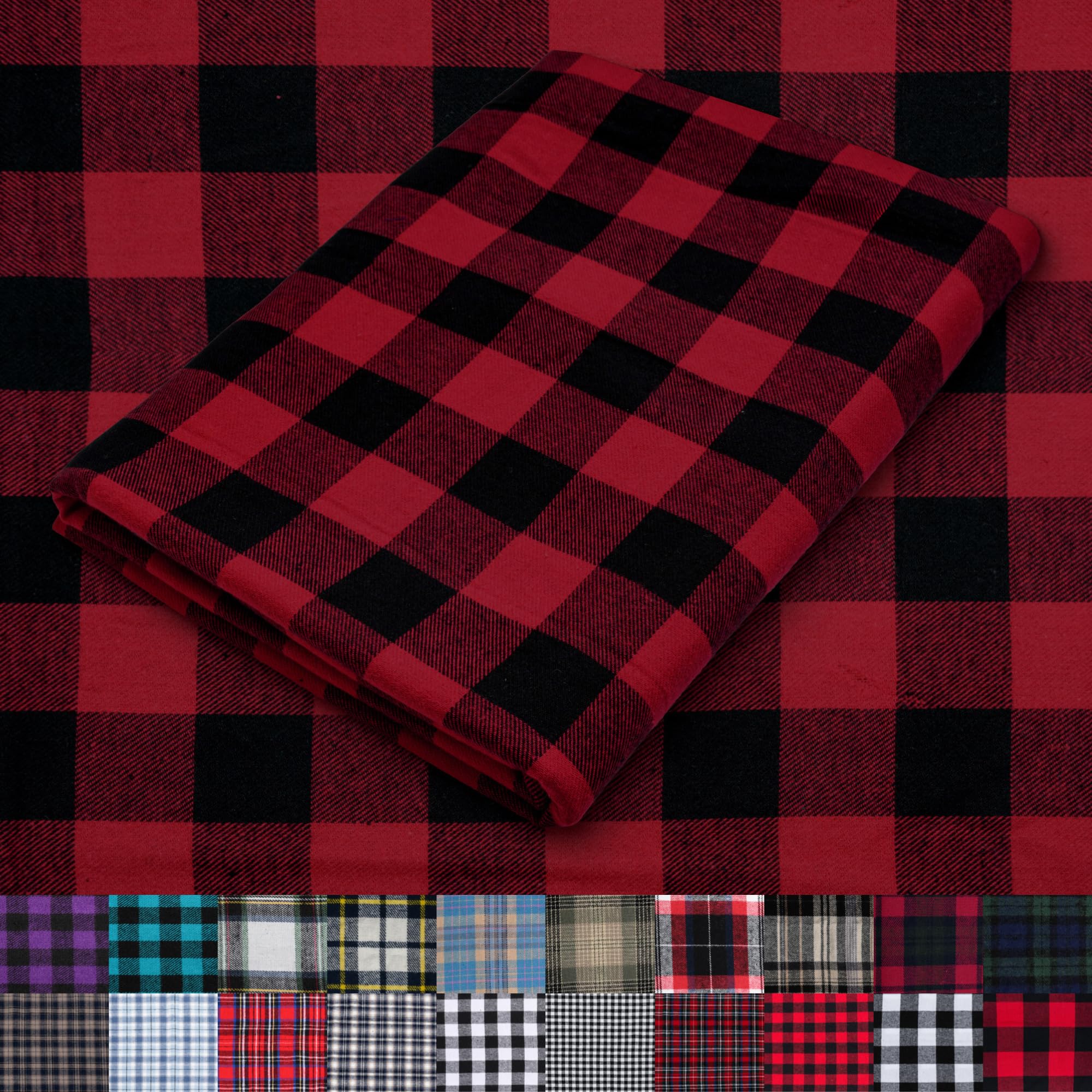 Pico Textiles 1 Yard Blue and Green Blackwatch Tartan Plaid Flannel Fabric - 60" Wide - 100% Cotton - Sold by The Yard - for Shirts, Scarves, Pajamas & Receiving Blankets — view 27