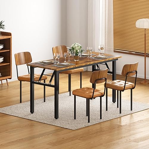 Miniatura 110 de DlandHome Escritorio plegable pequeño de 31.5 pulgadas, escritorio de computadora para oficina en casa, mesa plegable para espacios pequeños, no