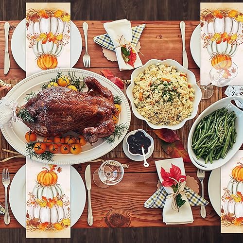Miniatura 4 de Quera - 100 servilletas de papel para invitados de Acción de Gracias, calabazas, servilletas de papel desechables de otoño, toallas de mano de papel
