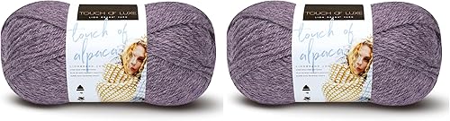 Lion Brand Yarn Touch of Alpaca - Ovillo de lana color morado (1 madeja), 2 unidades