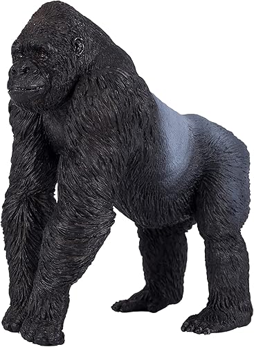 MOJO Gorilla Silverback - Figura de juguete pintada a mano con diseño de vida silvestre internacional, pequeña
