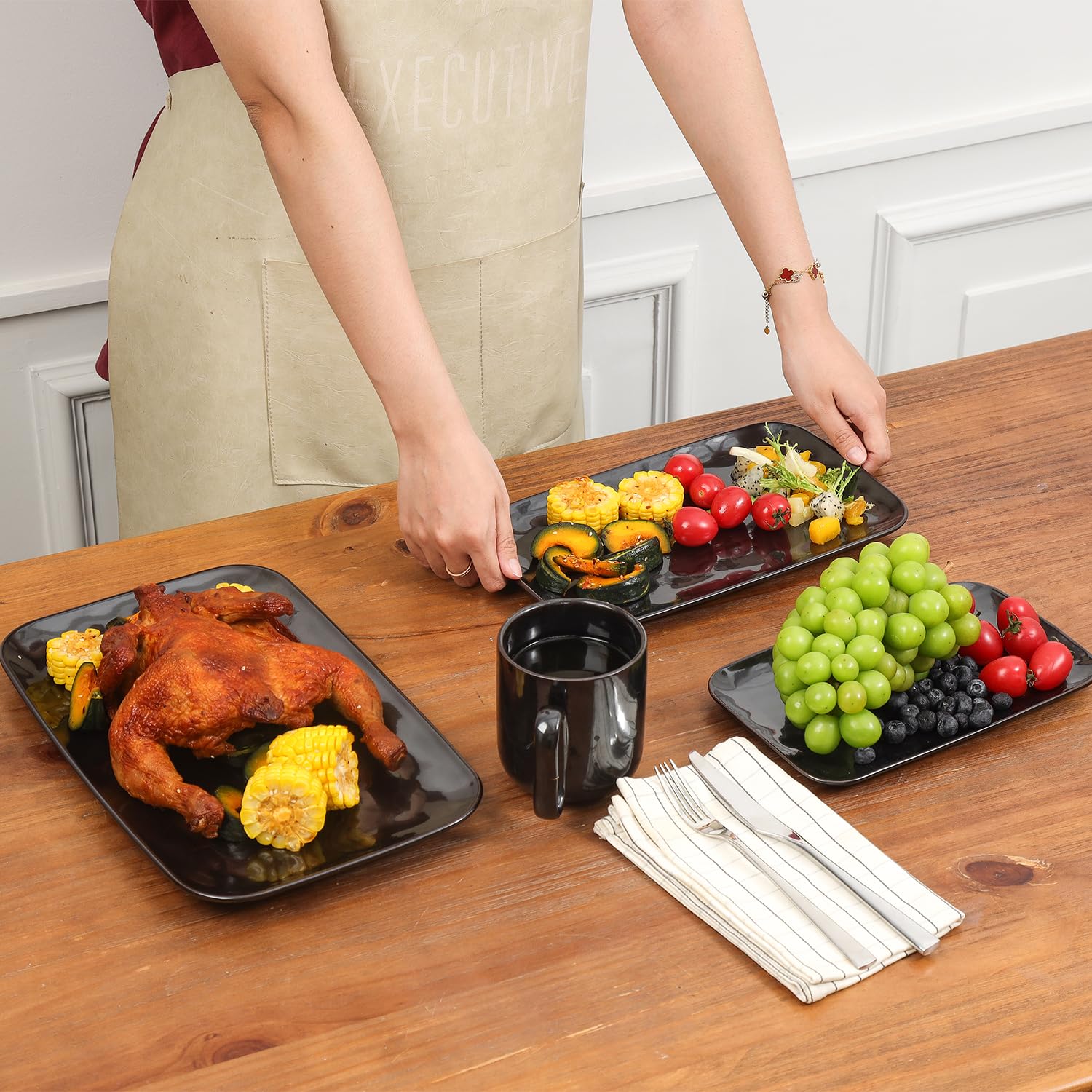 Amazon.com | vicrays Ceramic Rectangle Serving Platters - 14