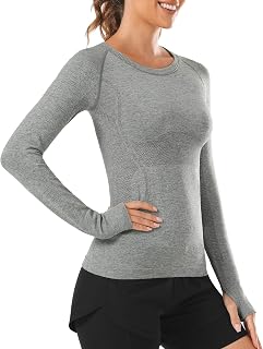 Womens Seamless Workout Top Yoga Athletic Shirt Sports Underscrub