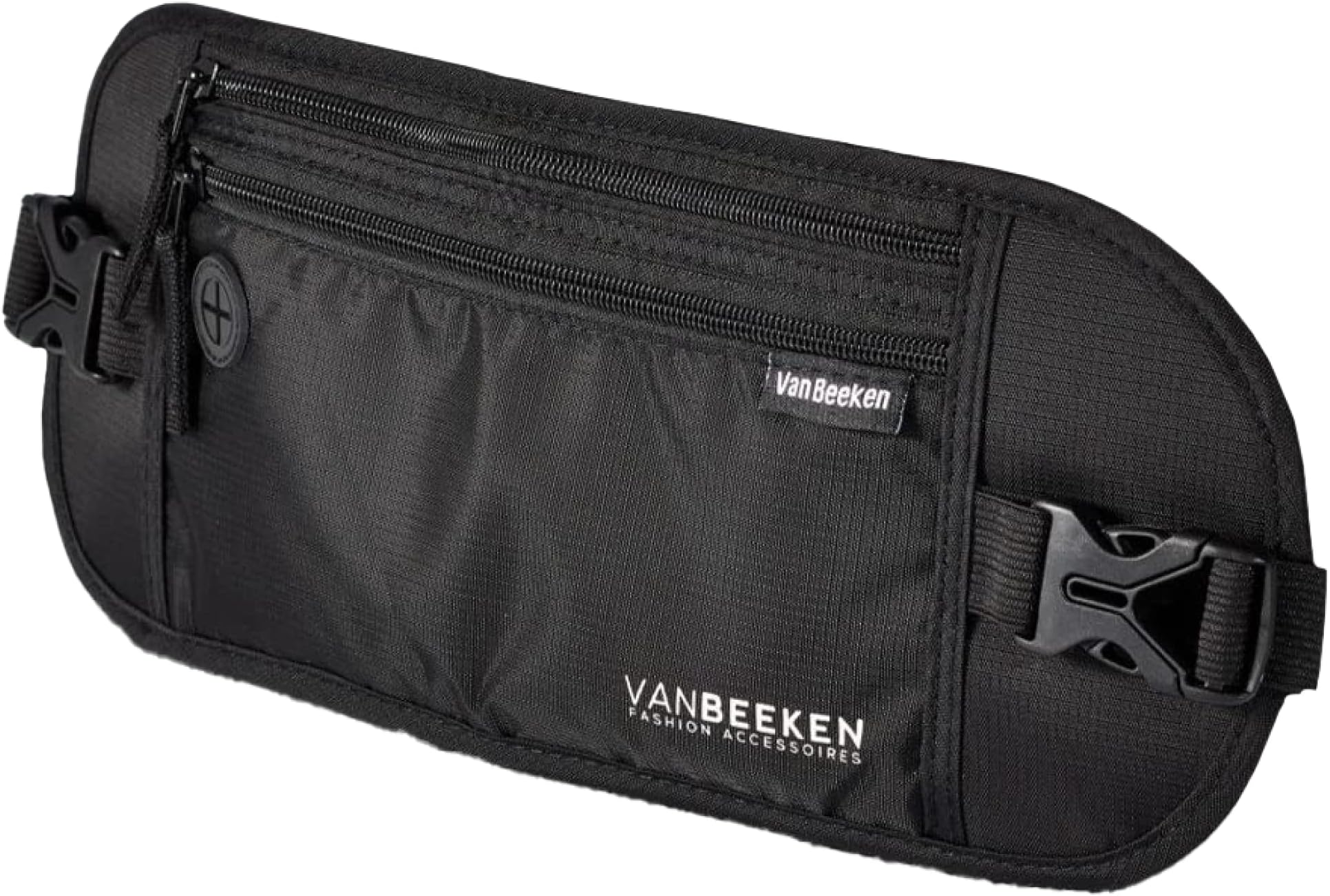 Van Beeken Flat Waist Bag, RFID Unisex Travel Money Belt, 14.5 Inches x 5.7 Inches, Black
