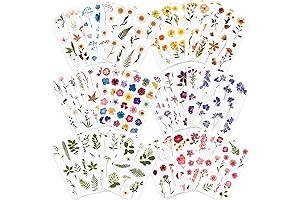 Adorable Knaid Pressed Flower Themed Stickers Toolkit