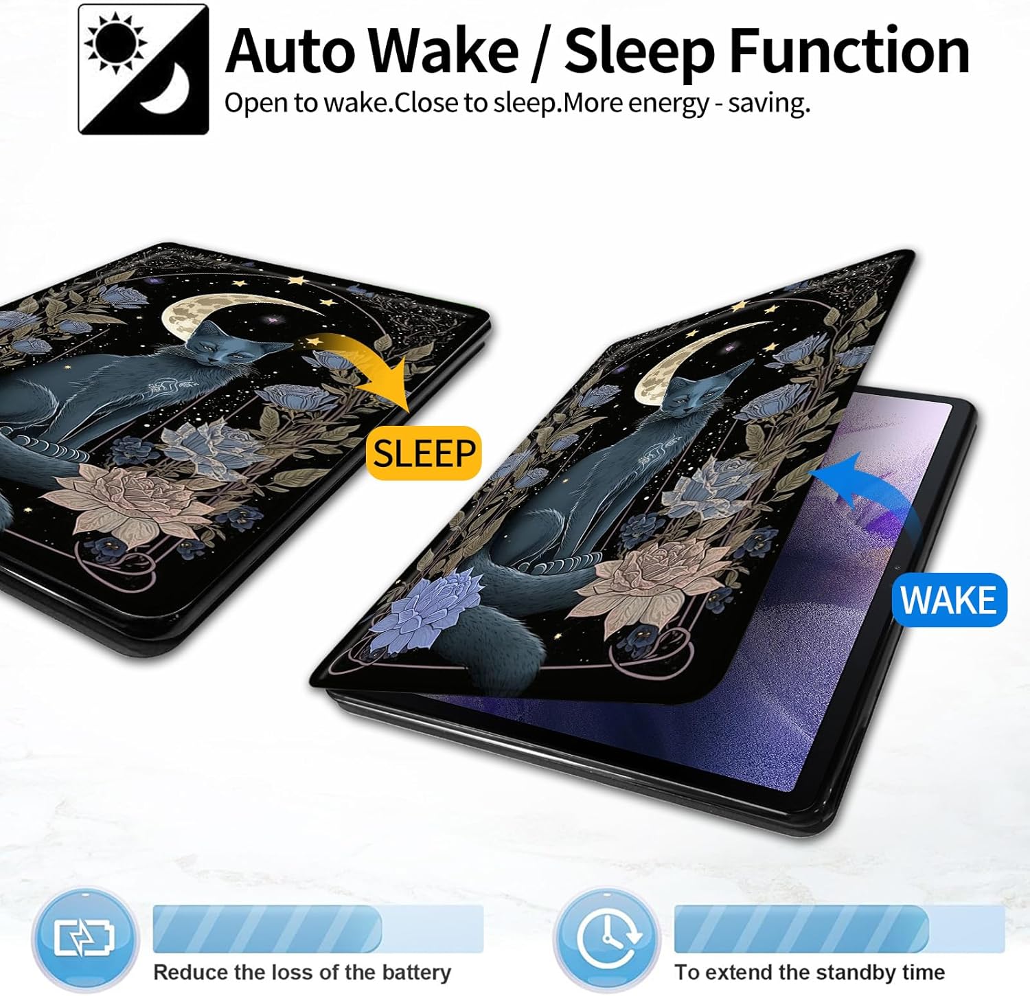 Case for Kindle Paperwhite 12th Gen 2024 (7")& Kindle Colorsoft Signature Edition,PU Leather Slim Standing Smart Cover Case with Auto Sleep/Wake for Kindle Paperwhite 2024-Witchy Cat Moon