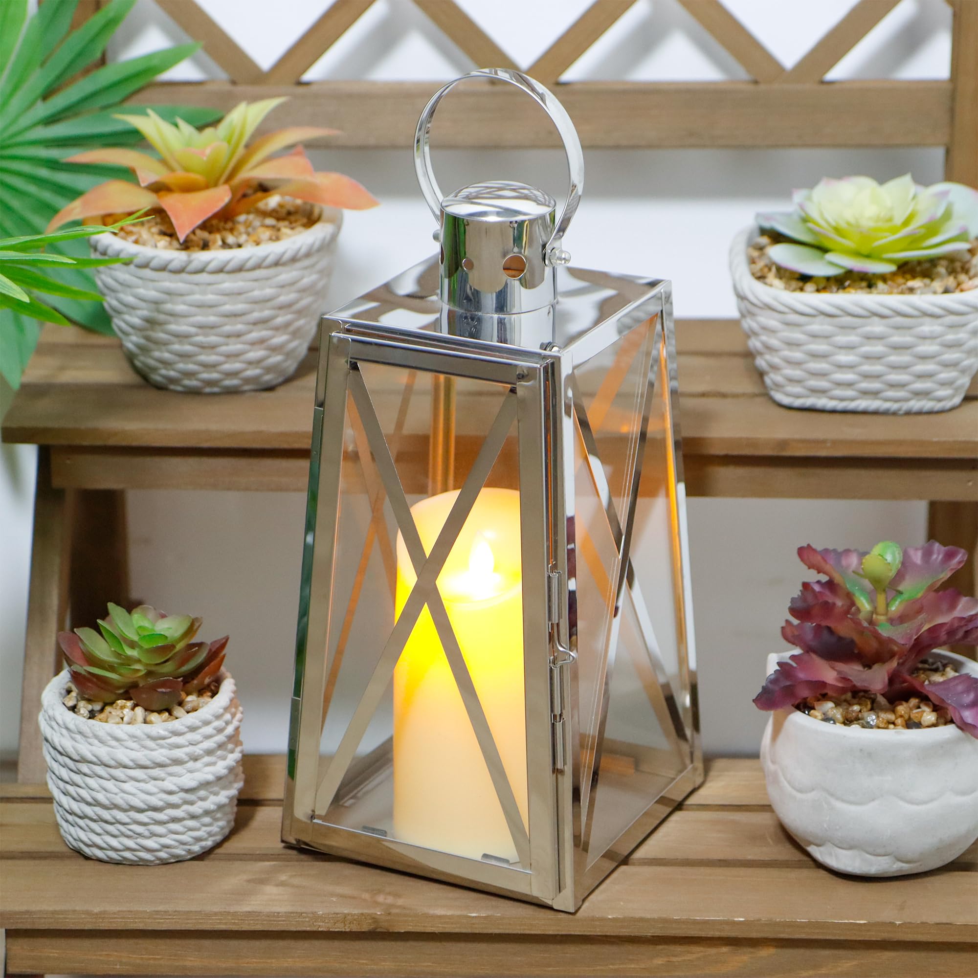 Amazon.co.jp: TRIROCKS ステンレススチール 装飾ランタン 高さ12