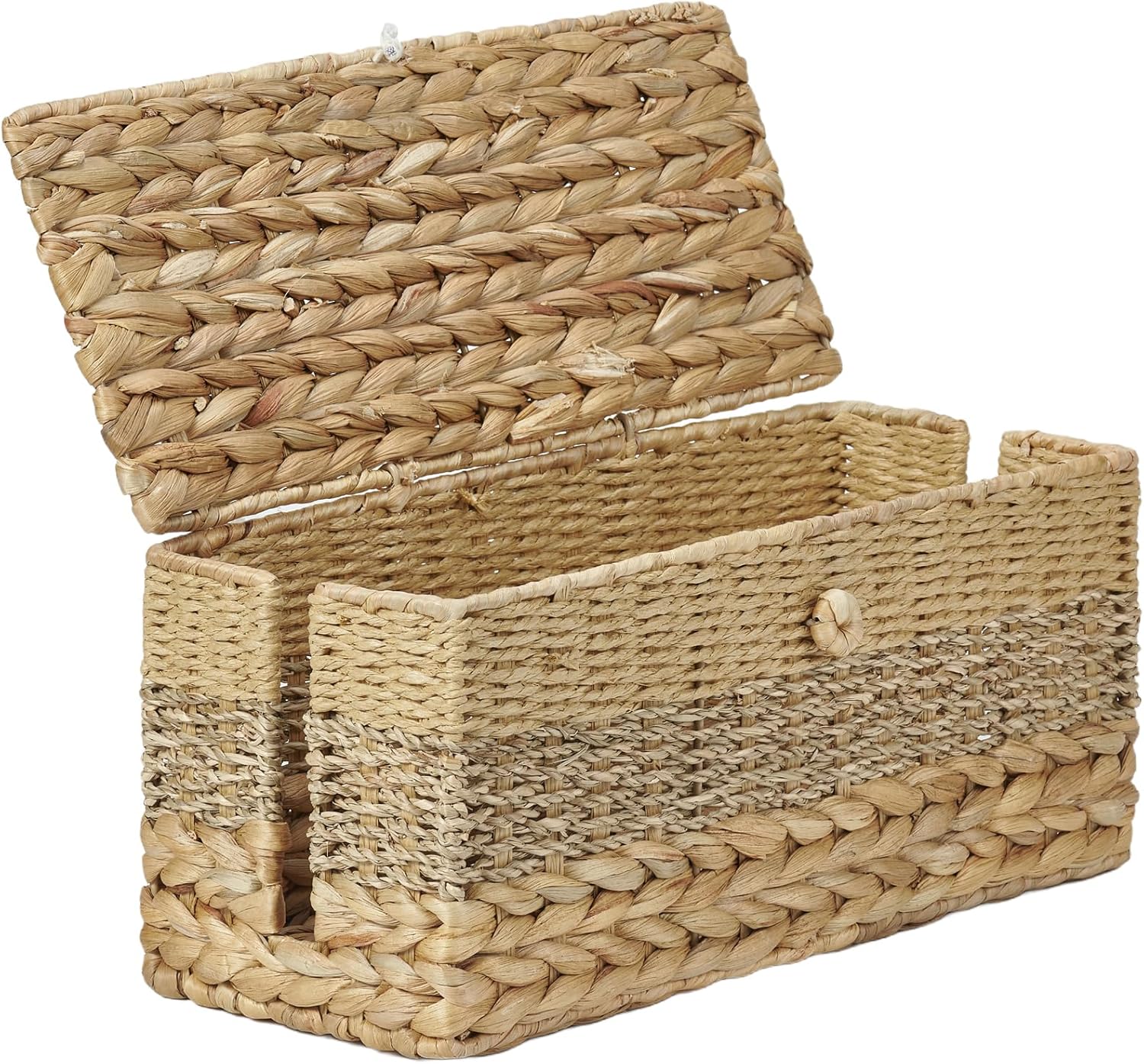 Amazon.com: VinneGenzz Cable Organizer Box Handmade Wicker Rattan Cable ...