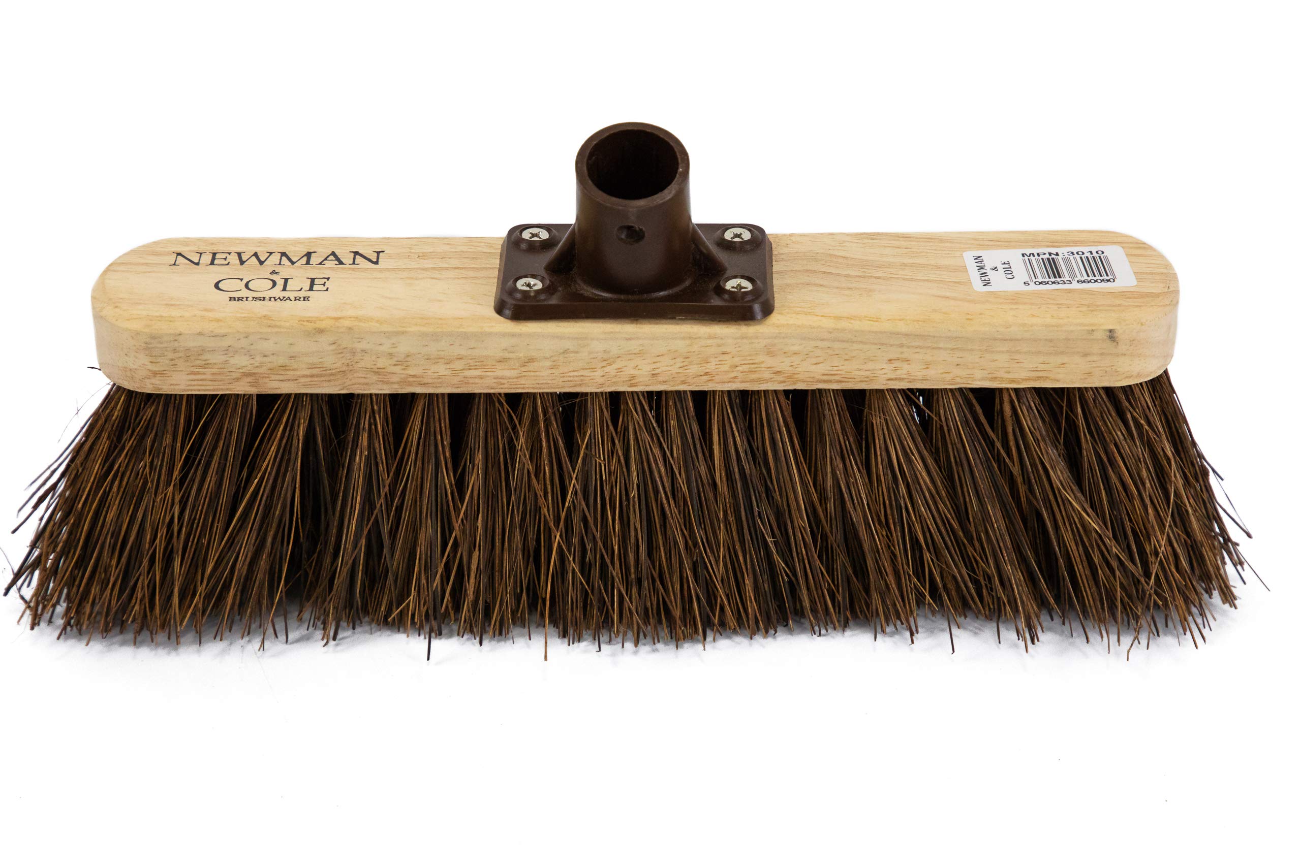 Buy Newman and Cole 12" Wooden Broom Head with Stiff Bassine Natural