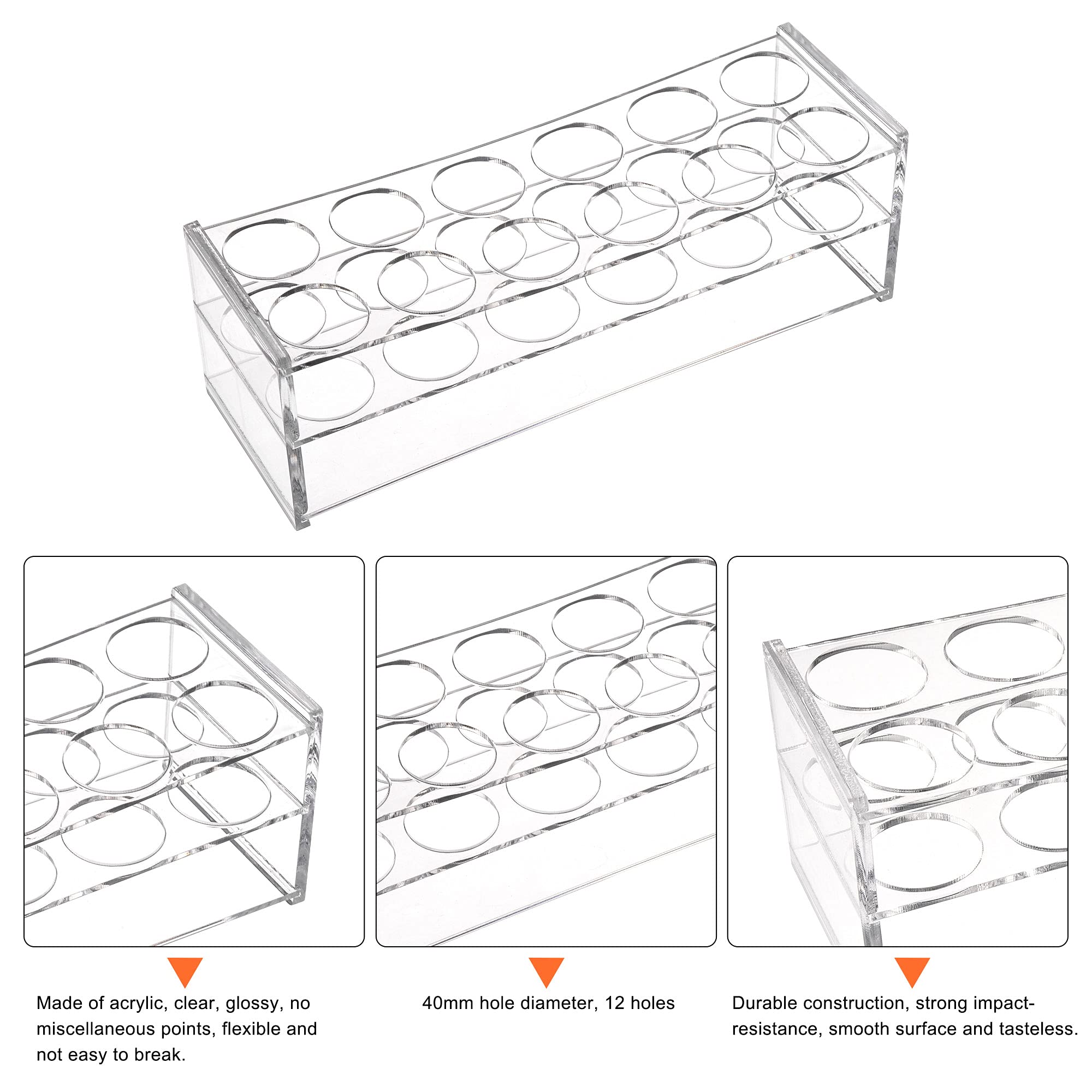 Prp Counter Rack Test Tube Rack 12-hole Acrylic Tube Holder With 40mm Diameter Holes ...