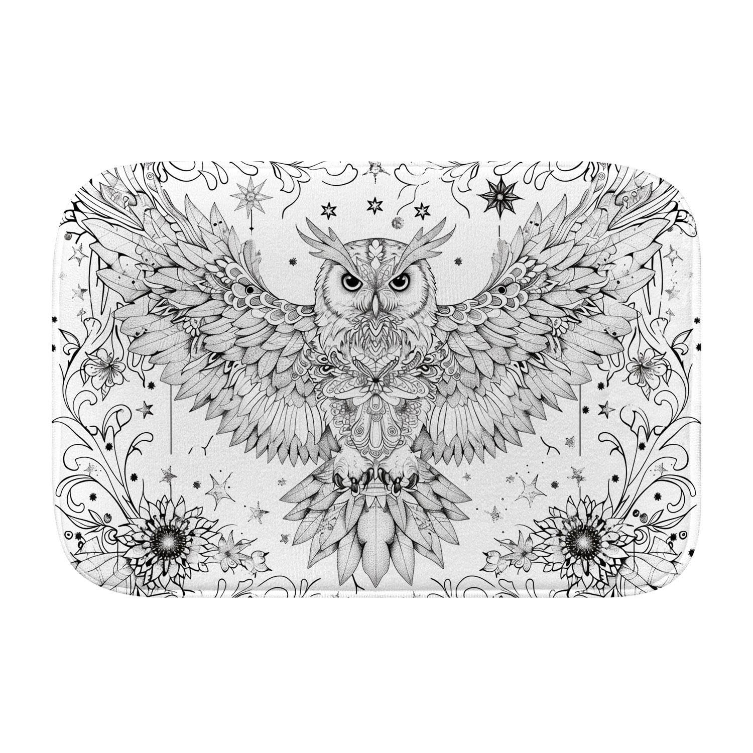 Tapis de bain en mousse à mémoire de forme Hibou 768 lavable - Taille L