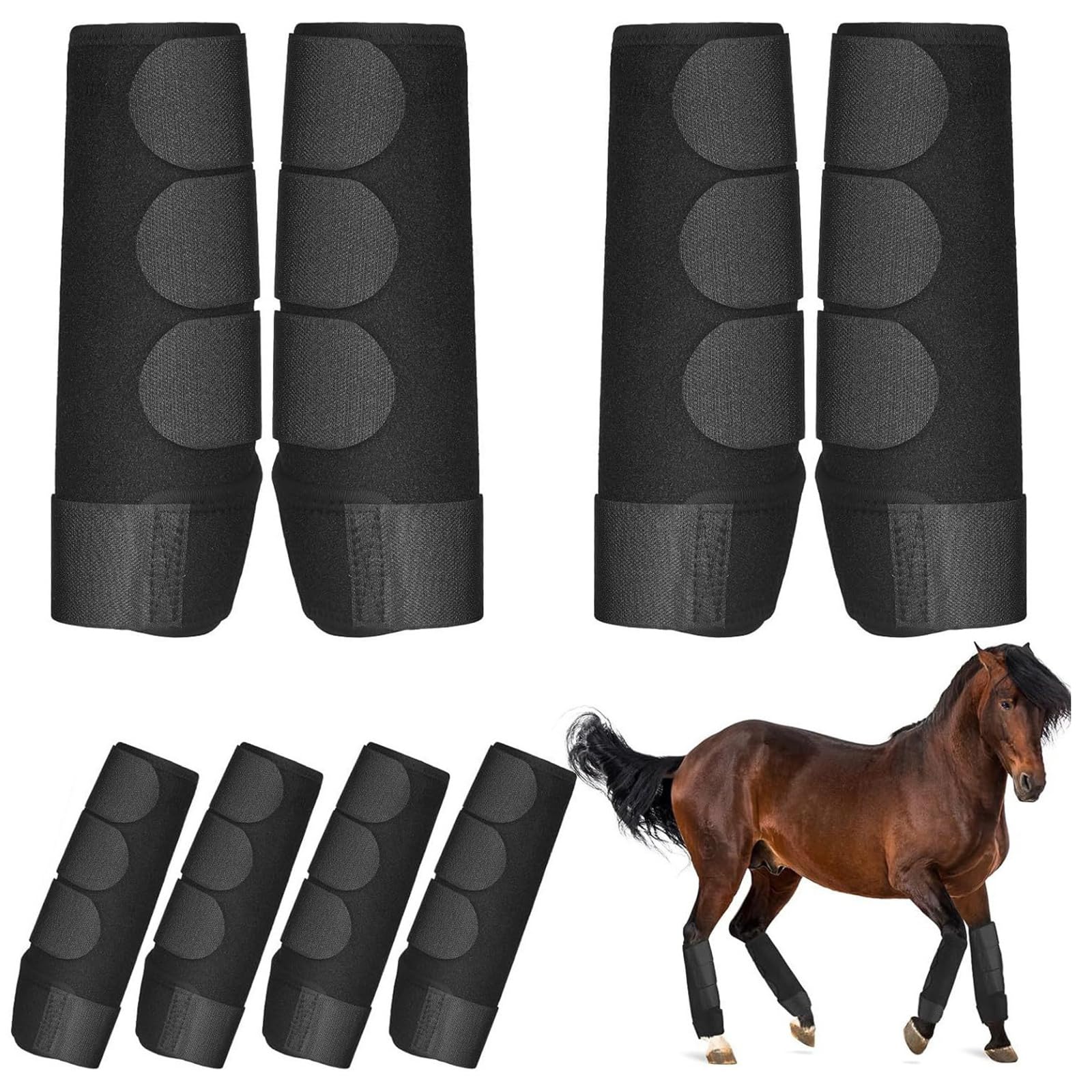 Kangnice Professional Brushing Horse Boot Horse Leg Wraps Protective Gear Accessories Training Equipment for Foreleg Hindleg