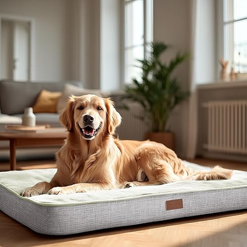 Miniatura 10 de Deconovo Cama ortopédica para perros con diseño de alfombrilla antideslizante, funda extraíble y lavable, colchón de espuma para mascotas, colchón
