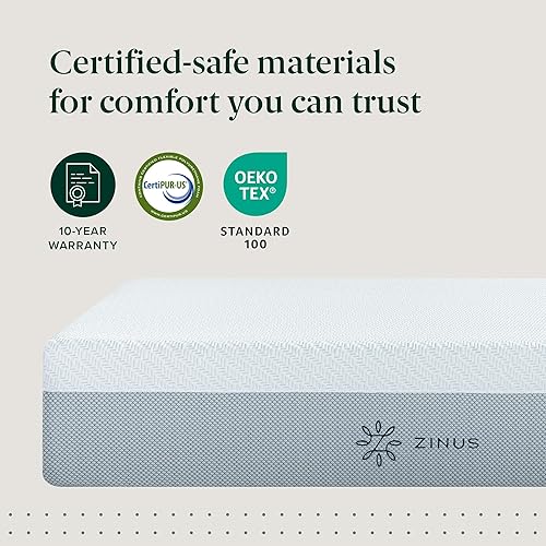 Miniatura 7 de Zinus 12 Inch QUADCOOL Memory Foam Mattress, King, Cool to Touch Soft Knit Cover, Cooling Gel Infusion, CertiPUR US Certified